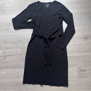 Tahari Knit Tie Front Black Dress (S)